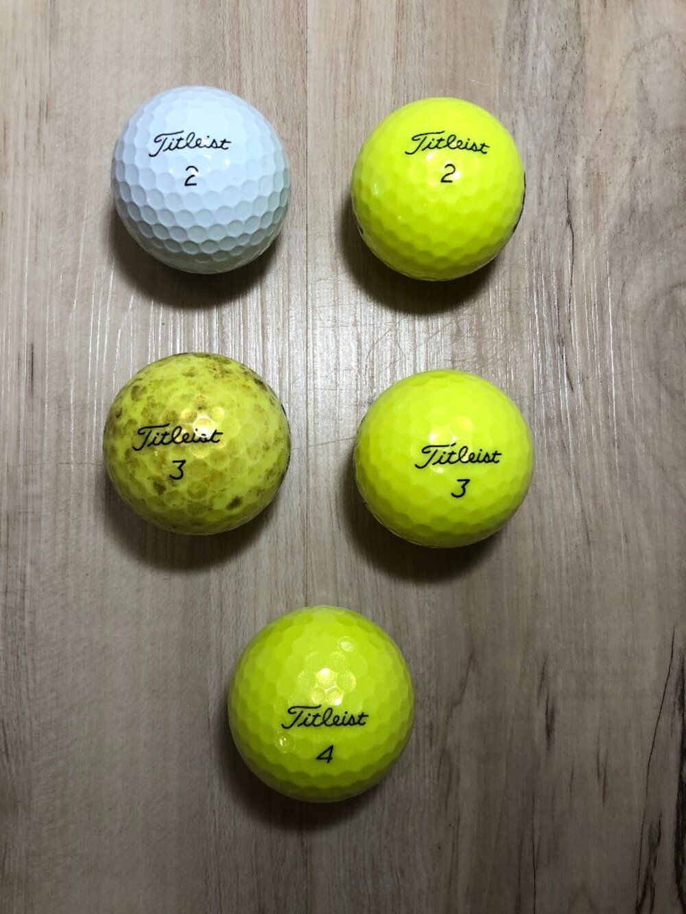 5 Titleist Golf Balls AVX Tour Soft NXT Tour S Yellow Logo Used Mixed Lot